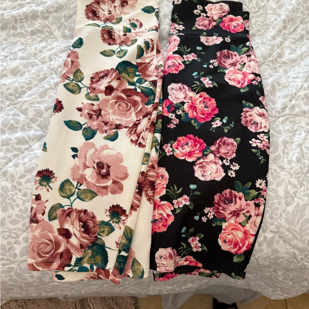 Silhouette Pink and Green Midi Pencil Skirt Resort Wear